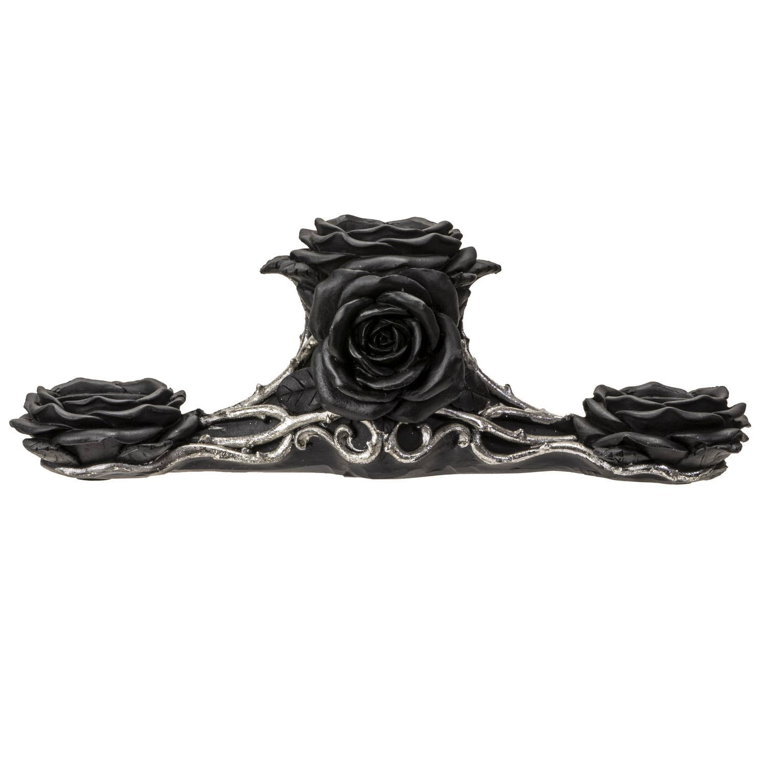 Gothic Black Rose Triple Votive Holder Valloween Valentines Candle holders - Gothic & Alternative Gift - Haunted