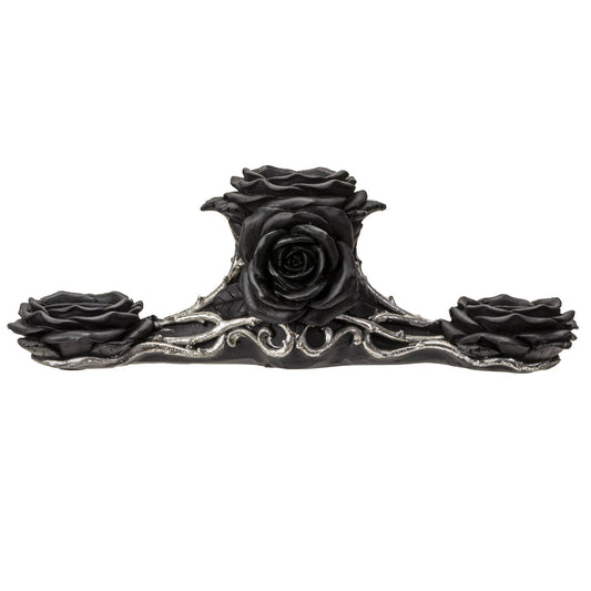 Gothic Black Rose Triple Votive Holder Valloween Valentines Candle holders - Gothic & Alternative Gift - Haunted