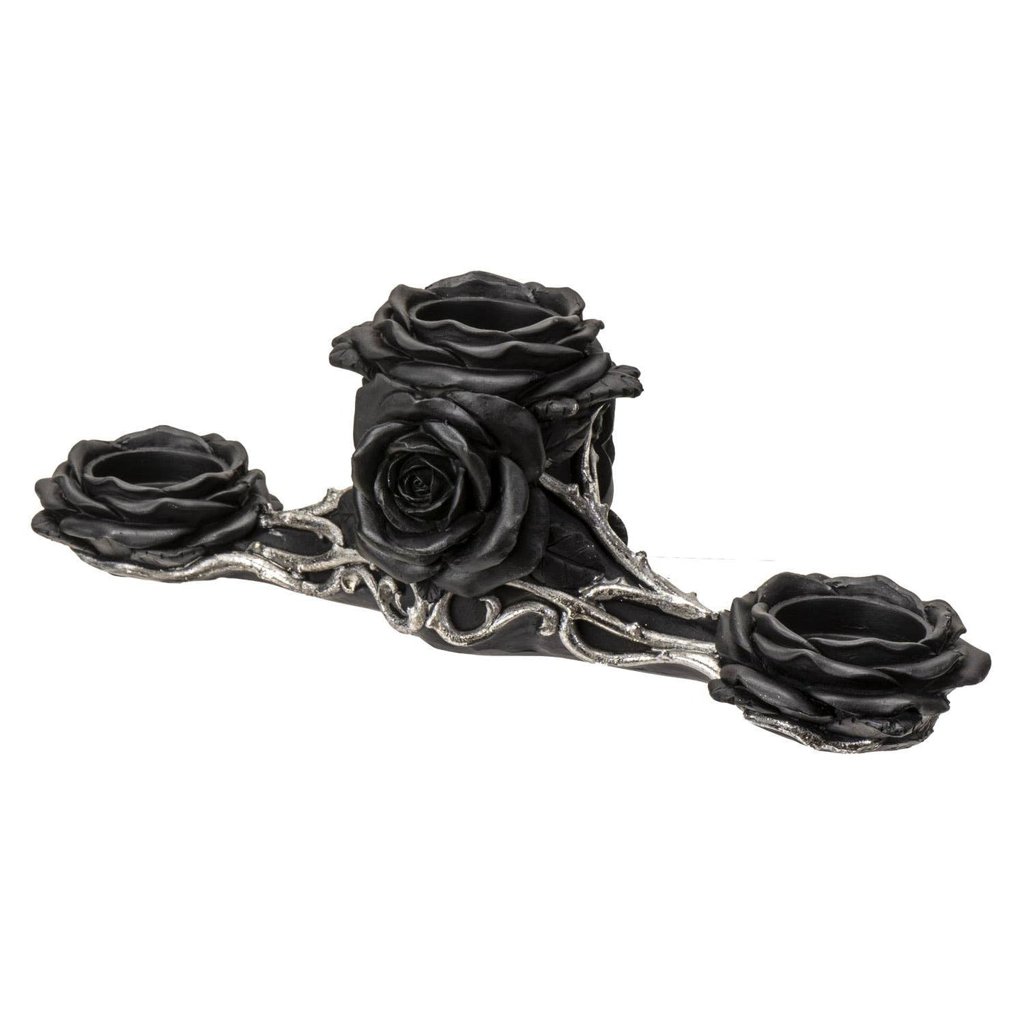 Gothic Black Rose Triple Votive Holder Valloween Valentines Candle holders - Gothic & Alternative Gift - Haunted