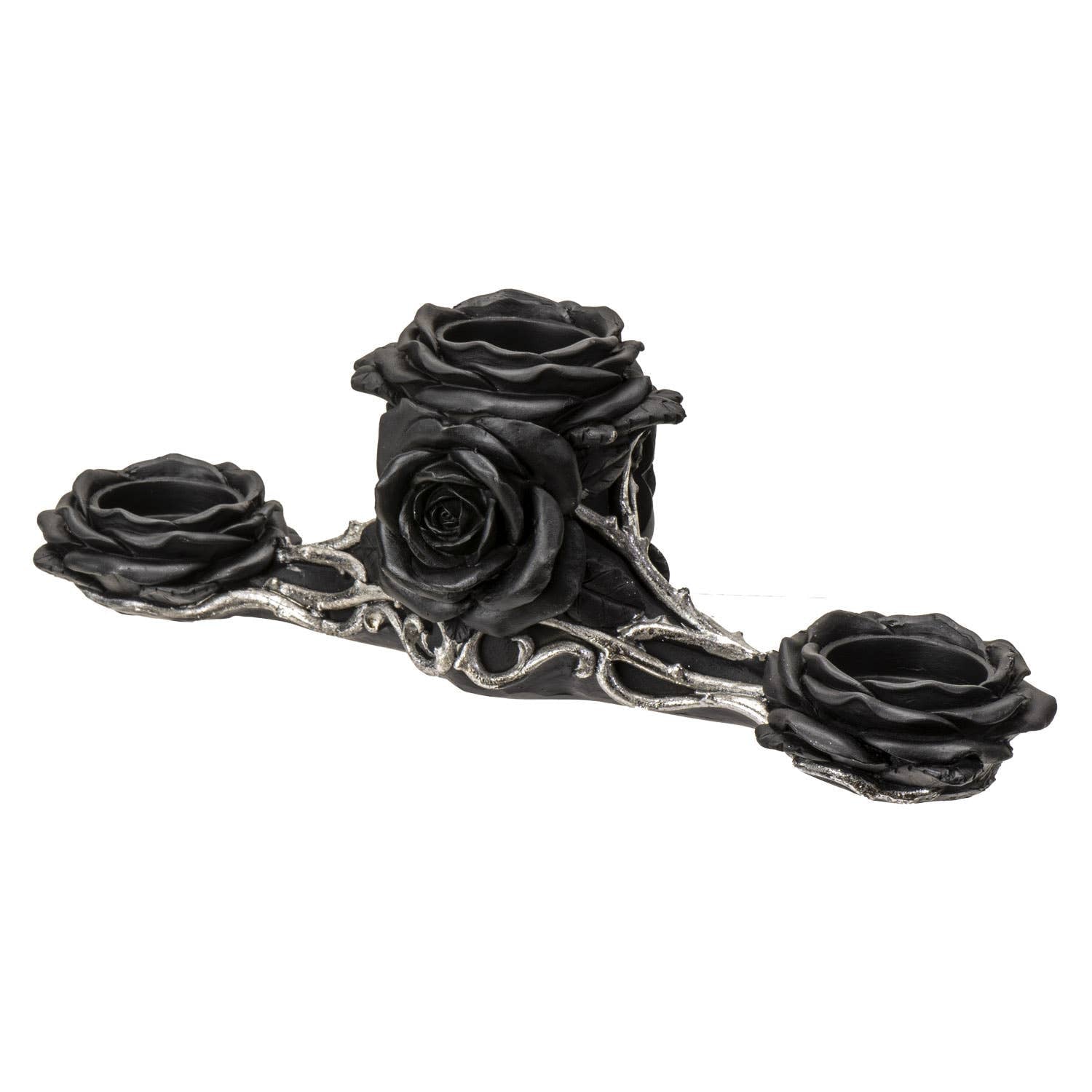Gothic Black Rose Triple Votive Holder Valloween Valentines Candle holders - Gothic & Alternative Gift - Haunted