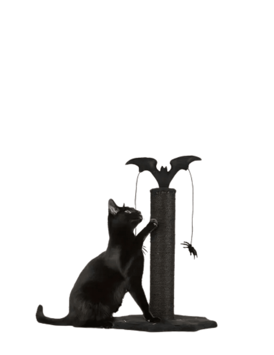 Gothic Cat Post Scratching Post, Cat Tree Bat Pet - Gothic & Alternative Gift - Haunted