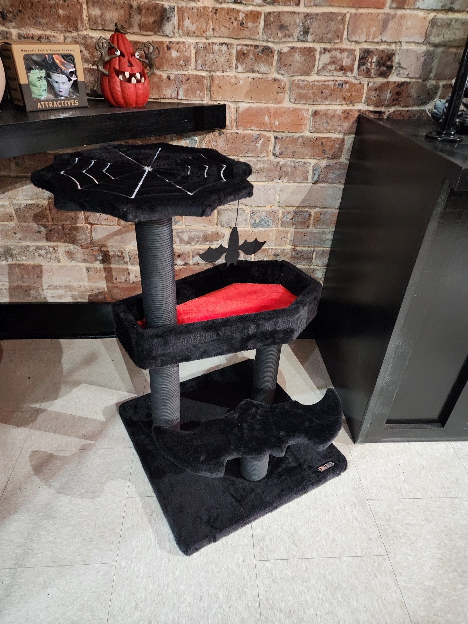 Gothic Cat Tree with Coffin Bed Pet - Gothic & Alternative Gift - Haunted