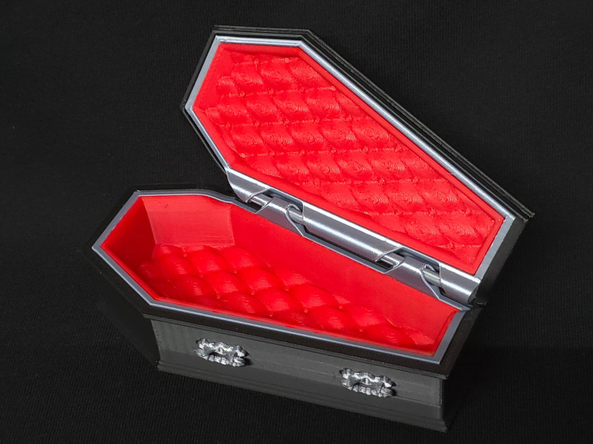 Gothic Coffin Jewelry Box & Ring Holder - Black and Red Jewelry - Gothic & Alternative Gift - Haunted