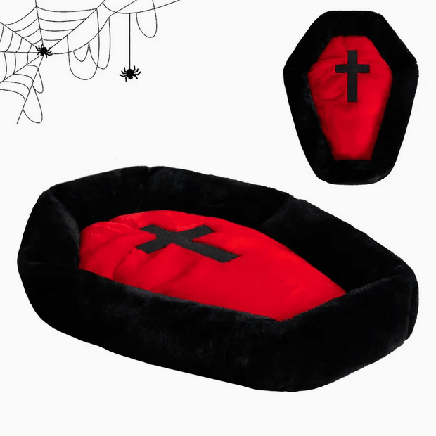 Gothic Coffin Pet Bed for Cats and Dogs Pet - Gothic & Alternative Gift - Haunted