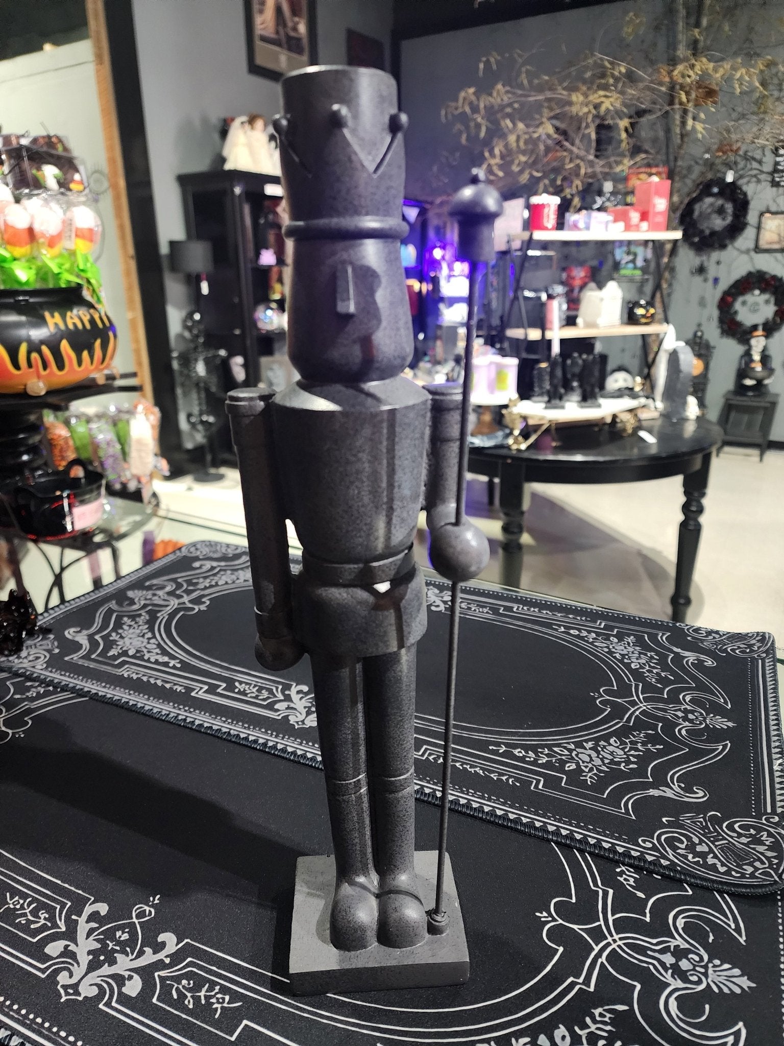 Gothic Dark Grey Nutcracker Figurine Figurines - Gothic & Alternative Gift - Haunted