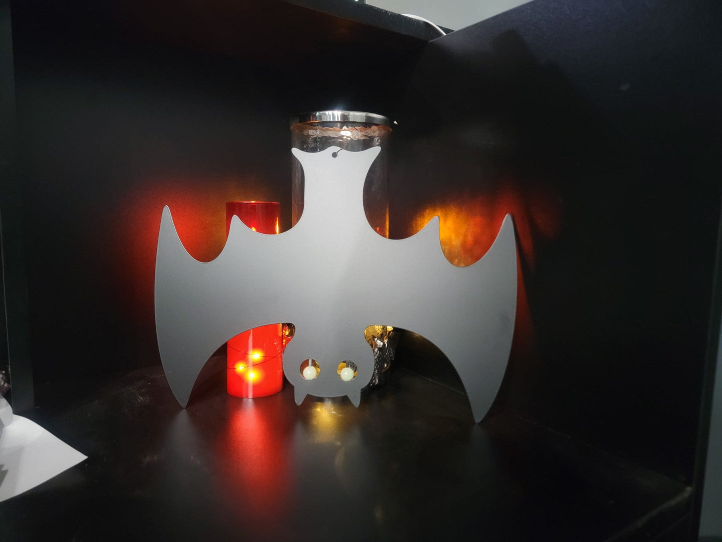 Gothic Hanging Bat with Glow in the Dark Eyes Home Decor - Gothic & Alternative Gift - Haunted