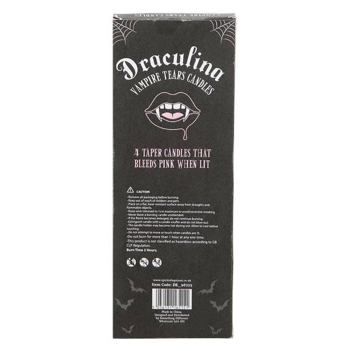 Gothic Pink Vampire Tears Bleeding Halloween Taper Set of 4 Candles - Gothic & Alternative Gift - Haunted