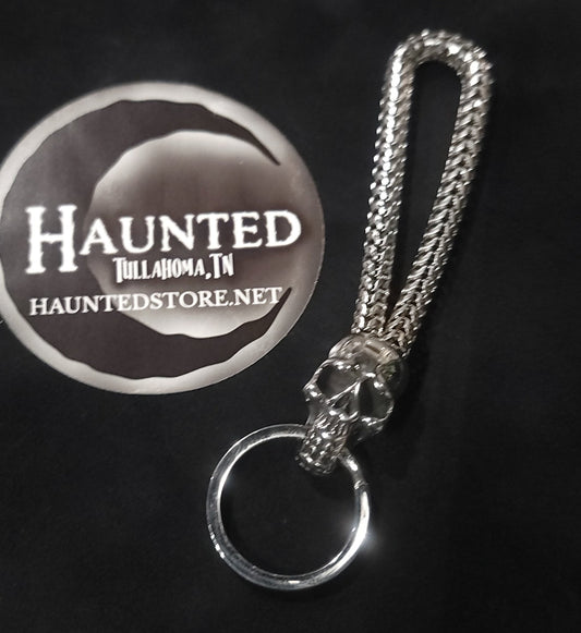 Gothic Skull and Chain Key Chain-Stainless Steel Jewelry - Gothic & Alternative Gift - Haunted