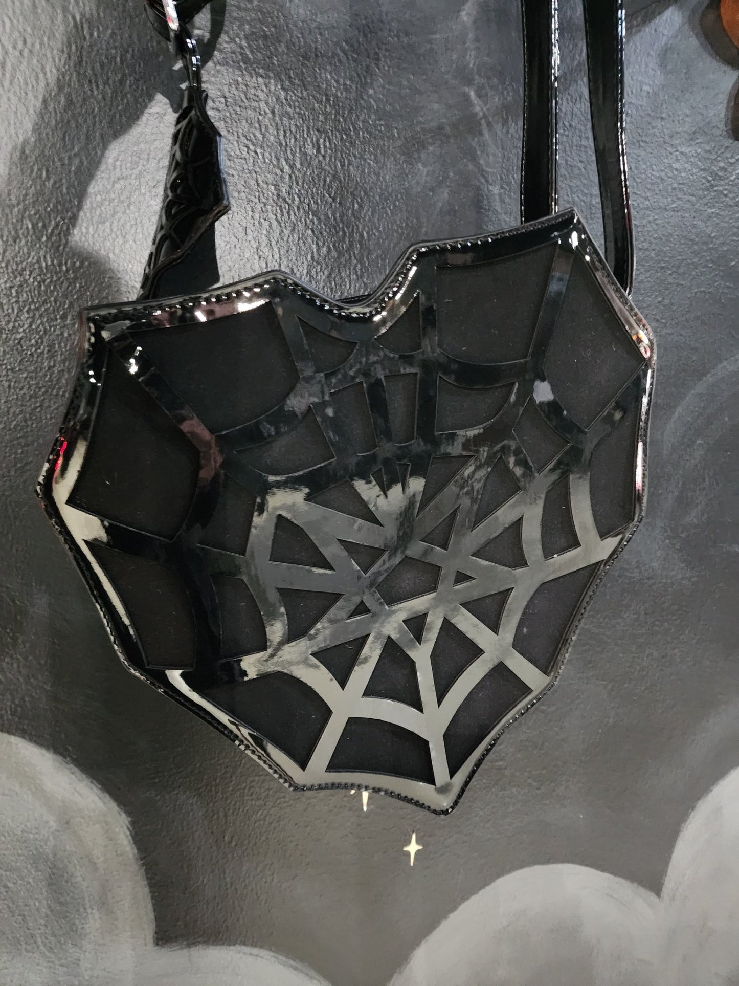 Gothic Spiderweb Heart Bag Purse Crossbody Purses and Bags - Gothic & Alternative Gift - Haunted
