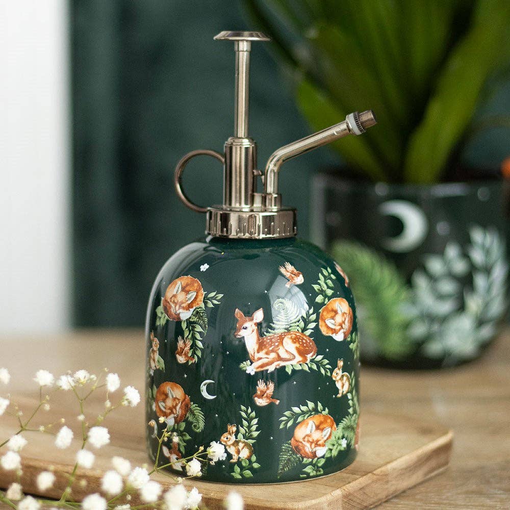 Green Forest Animal Print Ceramic Plant Mister Home Decor - Gothic & Alternative Gift - Haunted