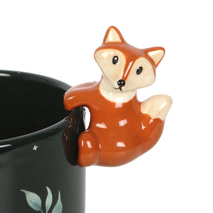 Green Forest Print Plant Pot with Fox Garden Decor - Gothic & Alternative Gift - Haunted