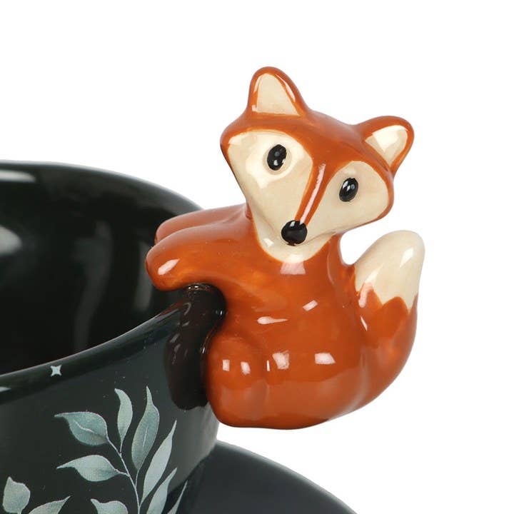 Green Forest with Fox Print Teacup Coffee Mug Kitchenware - Gothic & Alternative Gift - Haunted