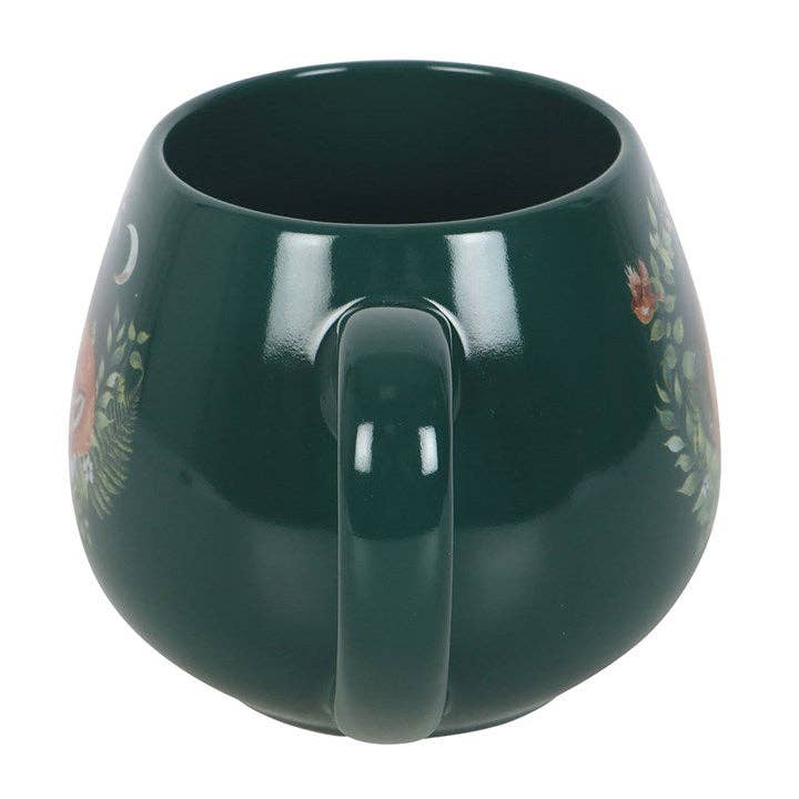 Green Sleeping Fox Rounded Mug Drinkware - Gothic & Alternative Gift - Haunted