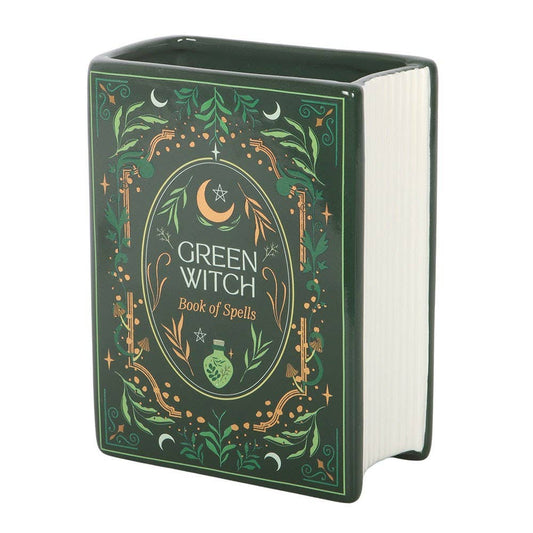 Green Witch Book Shaped Flower Vase Books - Gothic & Alternative Gift - Haunted