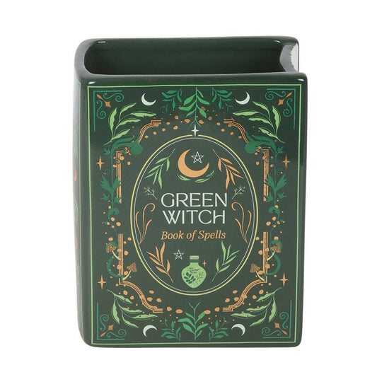 Green Witch Book Shaped Flower Vase Books - Gothic & Alternative Gift - Haunted