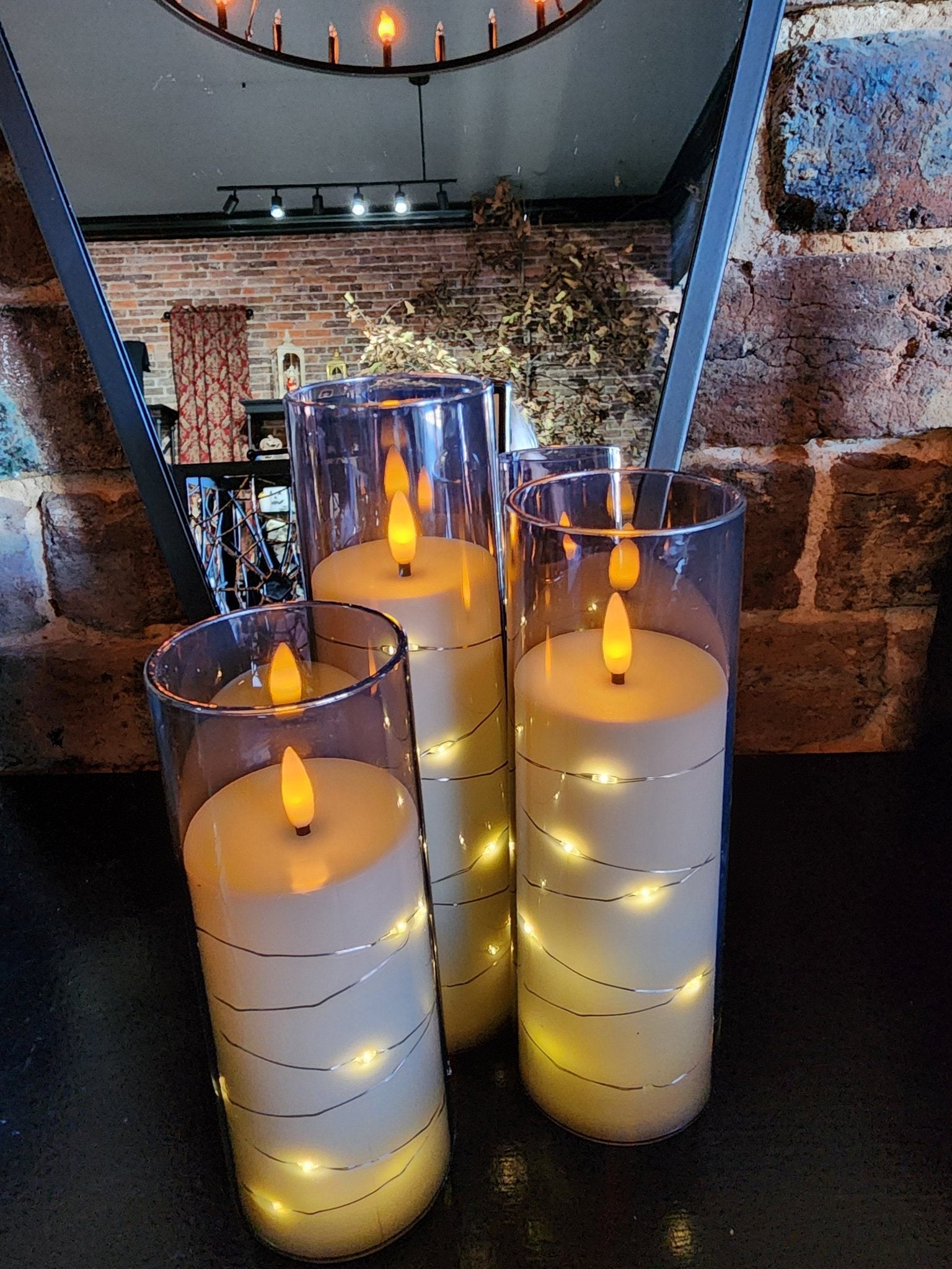 Grey Sparkle Pillar Flameless Candles with Remote Candles - Gothic & Alternative Gift - Haunted