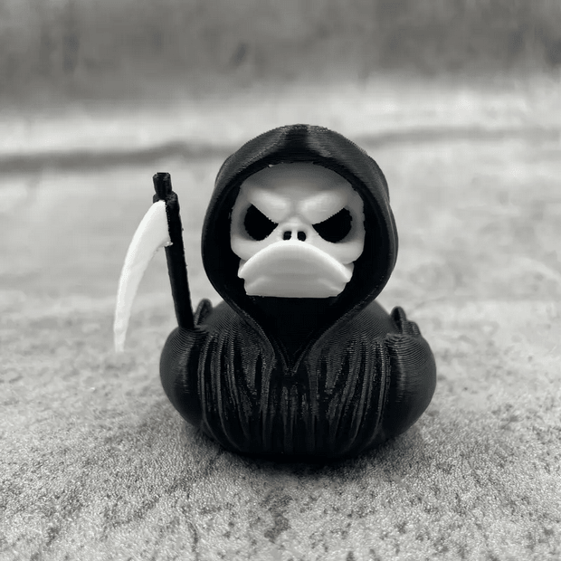 Grim Reaper 3D Printed Goth Rubber Duckie Figurines - Gothic & Alternative Gift - Haunted