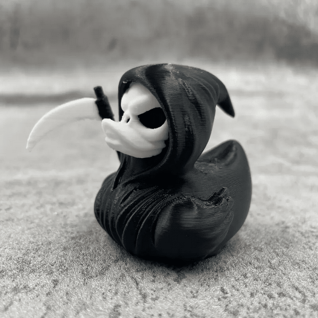Grim Reaper 3D Printed Goth Rubber Duckie Figurines - Gothic & Alternative Gift - Haunted