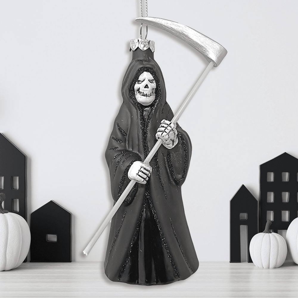 Grim Reaper Horror Glass Ornament Gothmas, Christmas, Creepmas, Holiday Ornaments - Gothic & Alternative Gift - Haunted