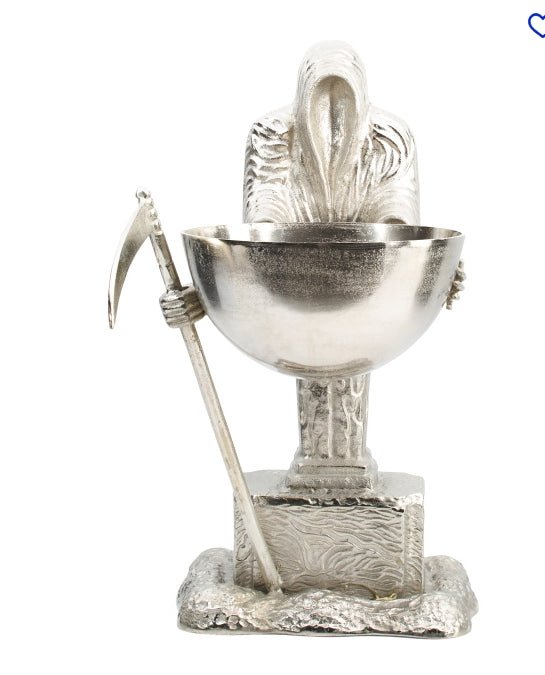 Grim Reaper Wine Chiller Candy Bowl Metal Home Decor - Gothic & Alternative Gift - Haunted