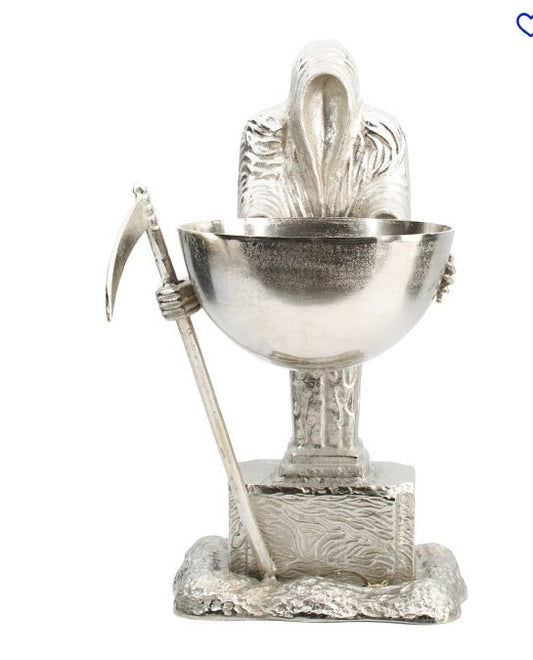 Grim Reaper Wine Chiller Candy Bowl Metal Home Decor - Gothic & Alternative Gift - Haunted