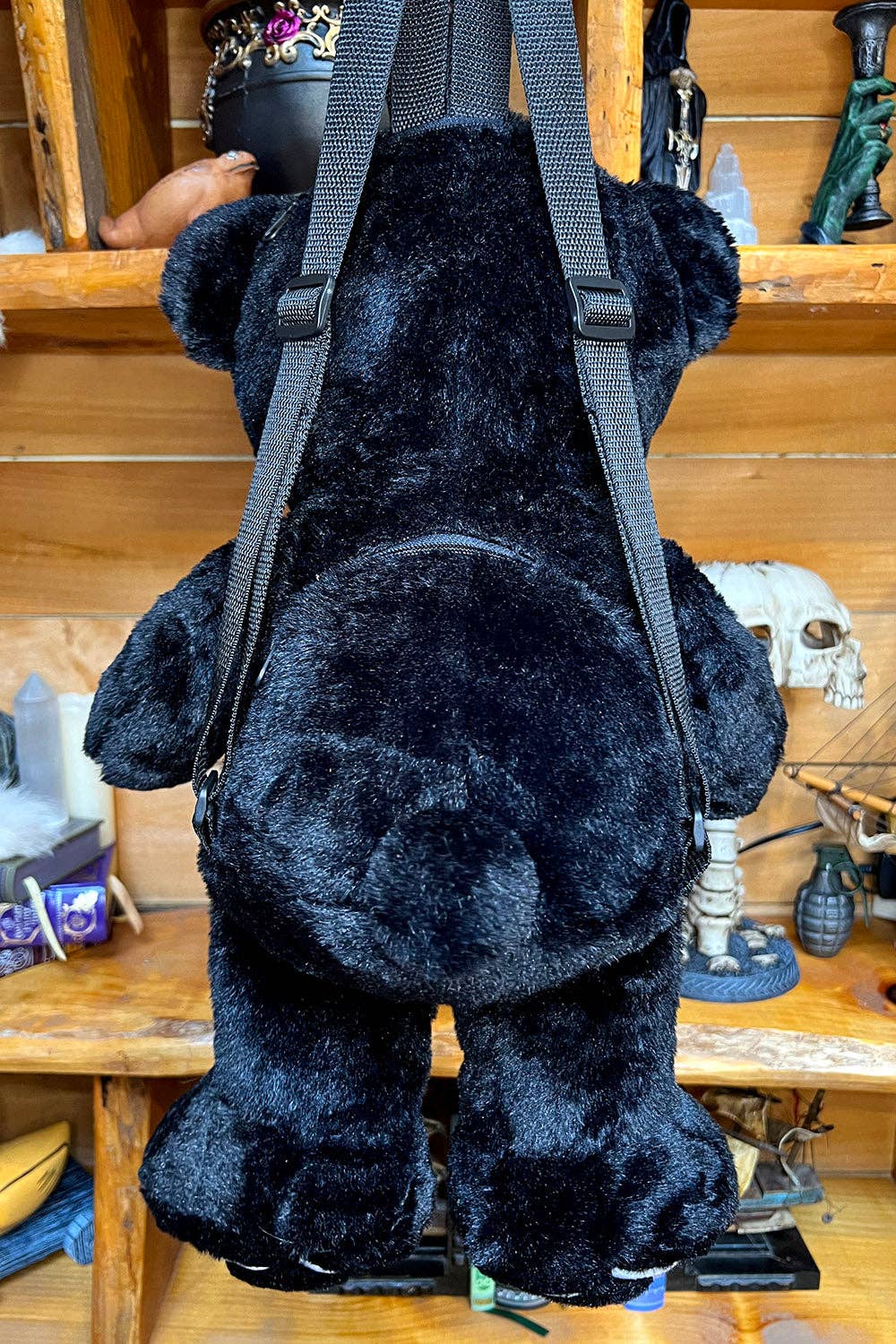 Grumpy Bones Bear Plush Backpack Stuffed Animals - Gothic & Alternative Gift - Haunted