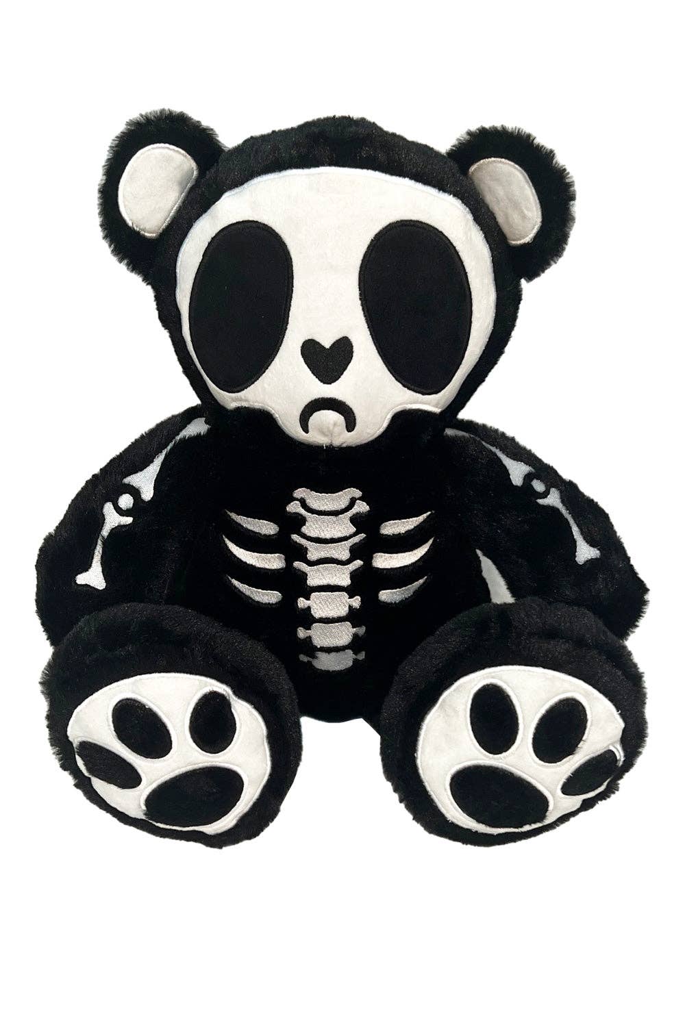Grumpy Bones Bear Plush Toy Holiday Creepmas Gothmas Christmas Spooky Gift Stuffed Animals - Gothic & Alternative Gift - Haunted