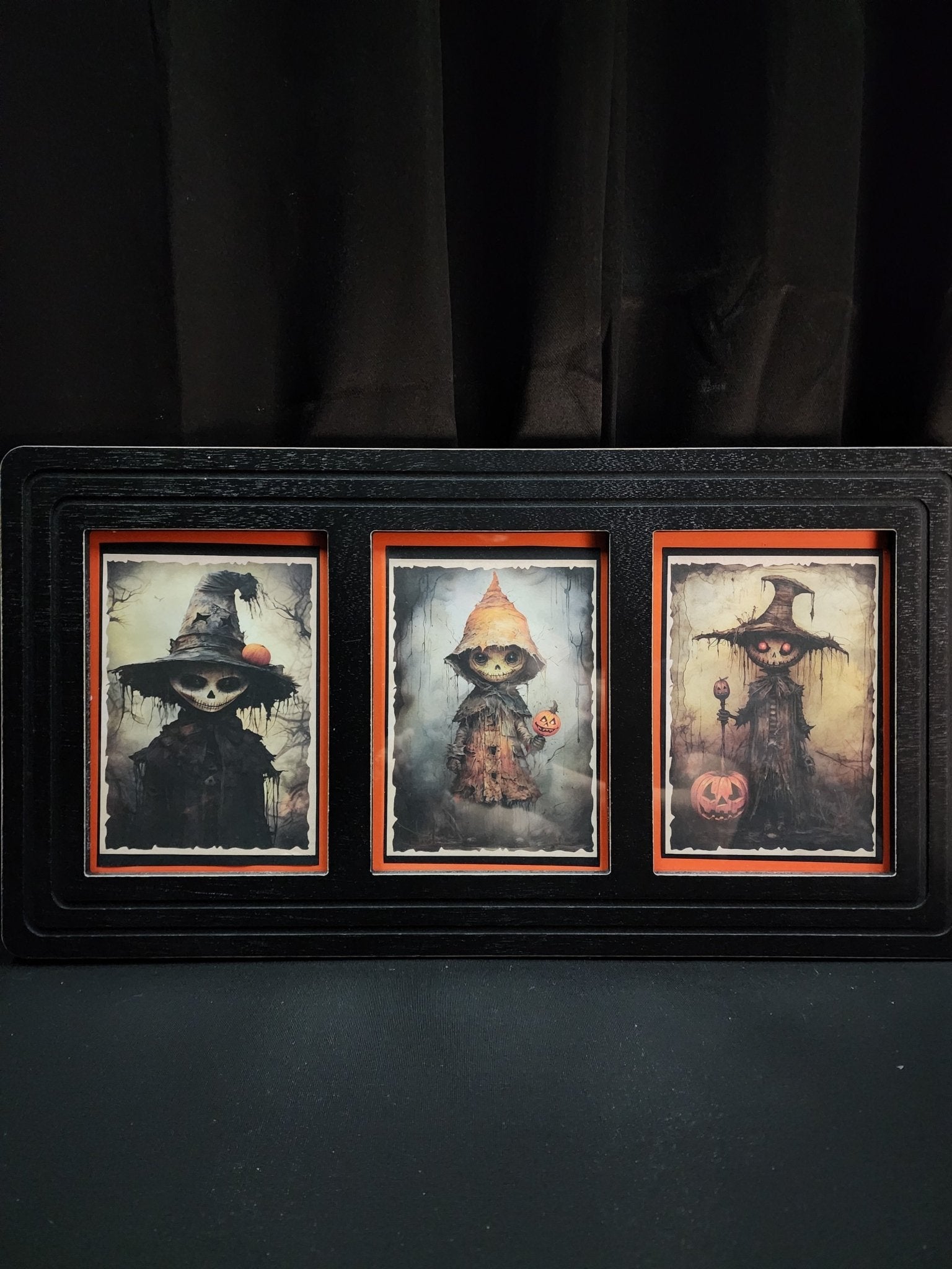 Halloween Cursed Creepy Trick or Treaters Children Framed Vintage Gothic Wall Art Wall Hanging - Gothic & Alternative Gift - Haunted