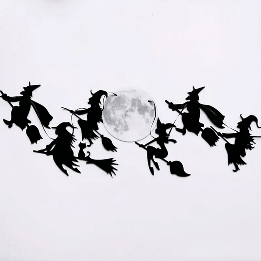 Halloween Flying Witch Garland Banner Wall Hanging - Gothic & Alternative Gift - Haunted