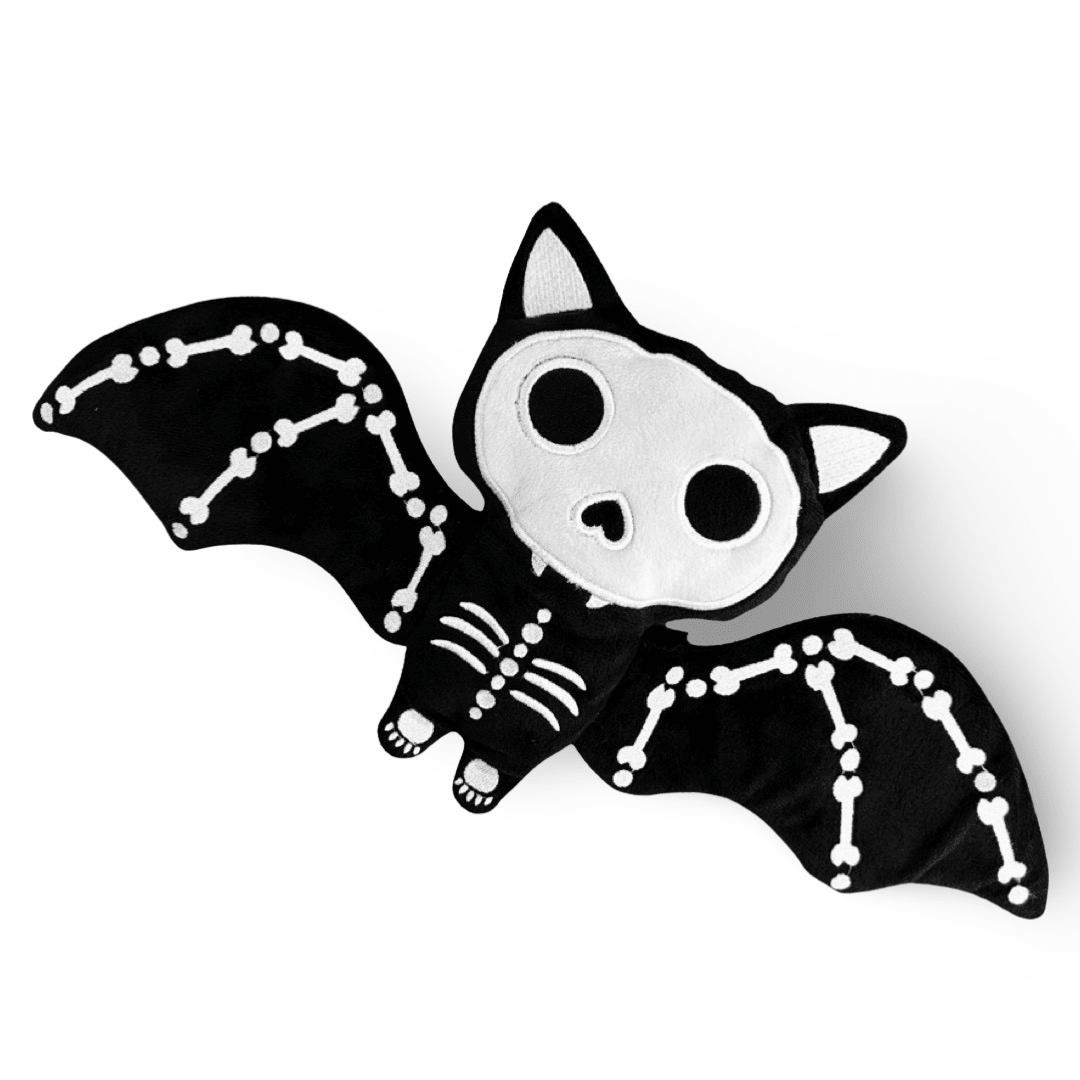 Halloween Goth Bat Skeleton Stuffed Plush Animal Home Decor - Gothic & Alternative Gift - Haunted