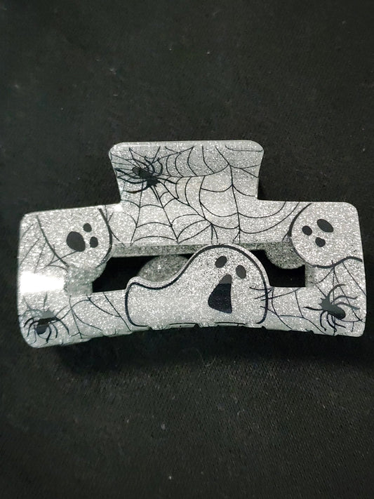 Halloween Hair Claw Clips Boo, Ghost, Skull, Spiderweb Accessories - Gothic & Alternative Gift - Haunted