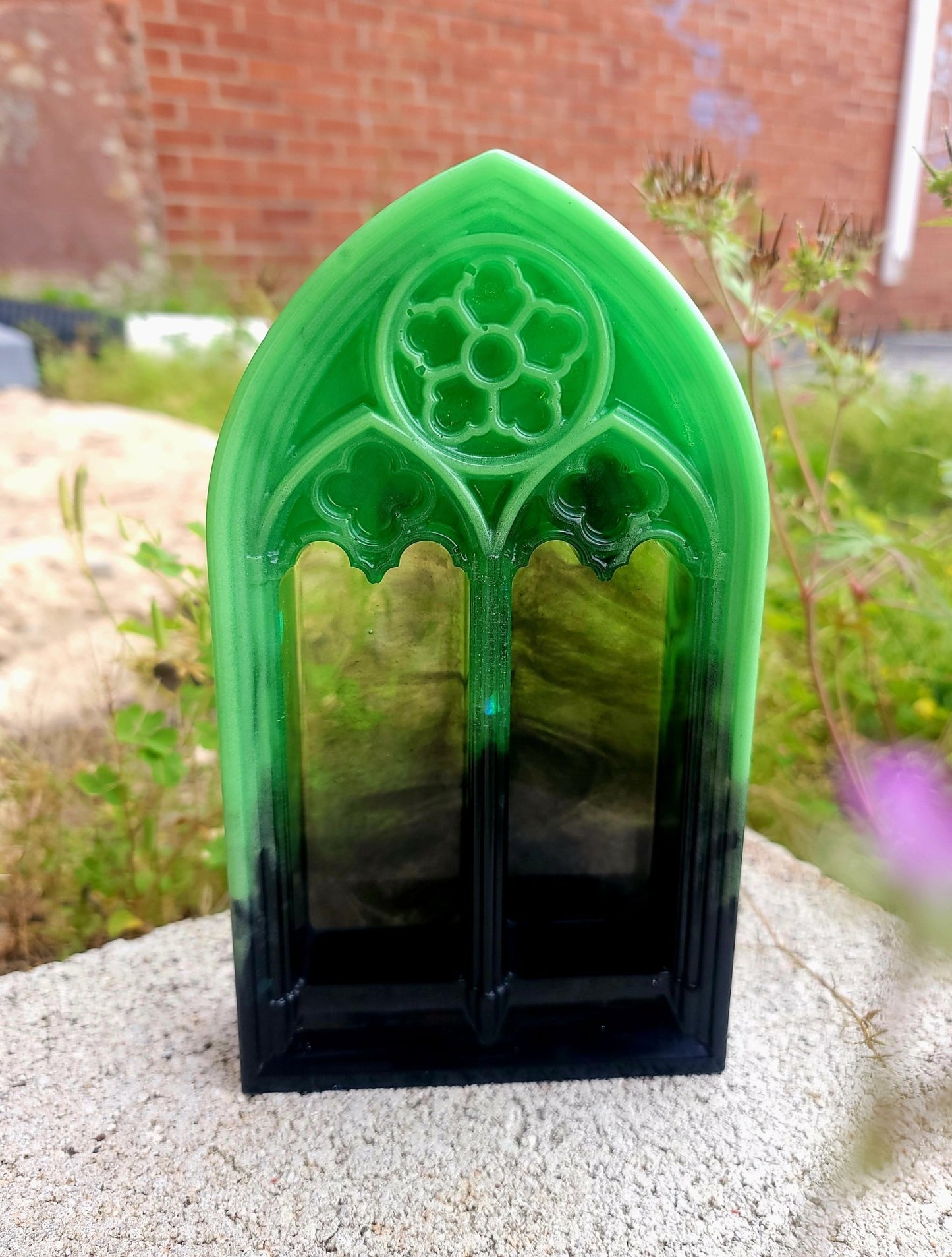 Handmade Black & Green Cathedral Arch Display Home Decor - Gothic & Alternative Gift - Haunted