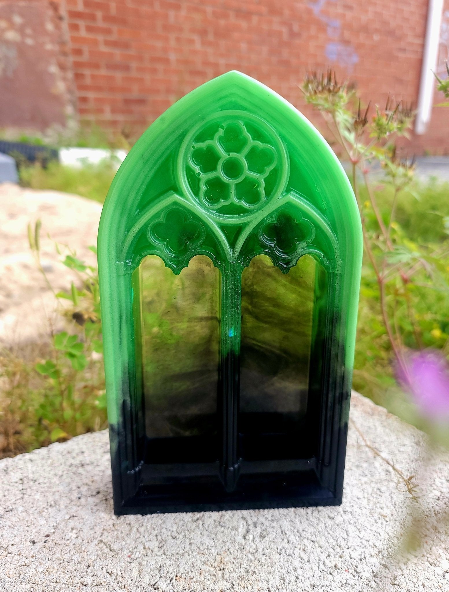 Handmade Black & Green Cathedral Arch Display Home Decor - Gothic & Alternative Gift - Haunted