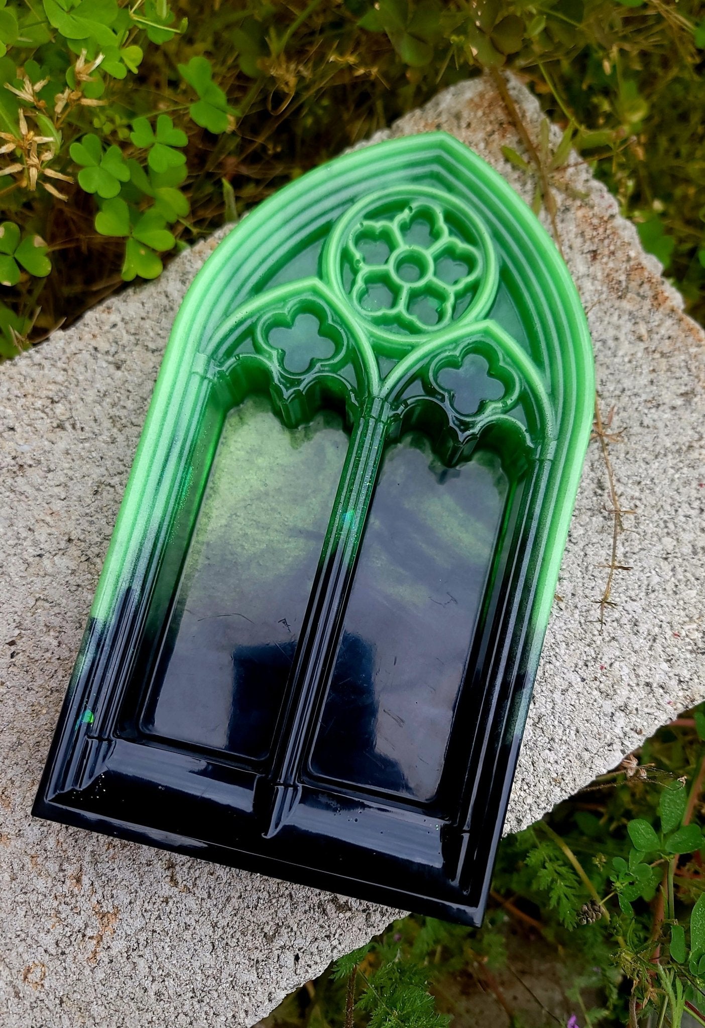 Handmade Black & Green Cathedral Arch Display Home Decor - Gothic & Alternative Gift - Haunted