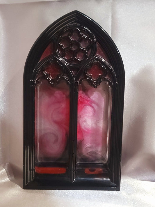 Handmade Black & Red Cathedral Arch Display Home Decor - Gothic & Alternative Gift - Haunted