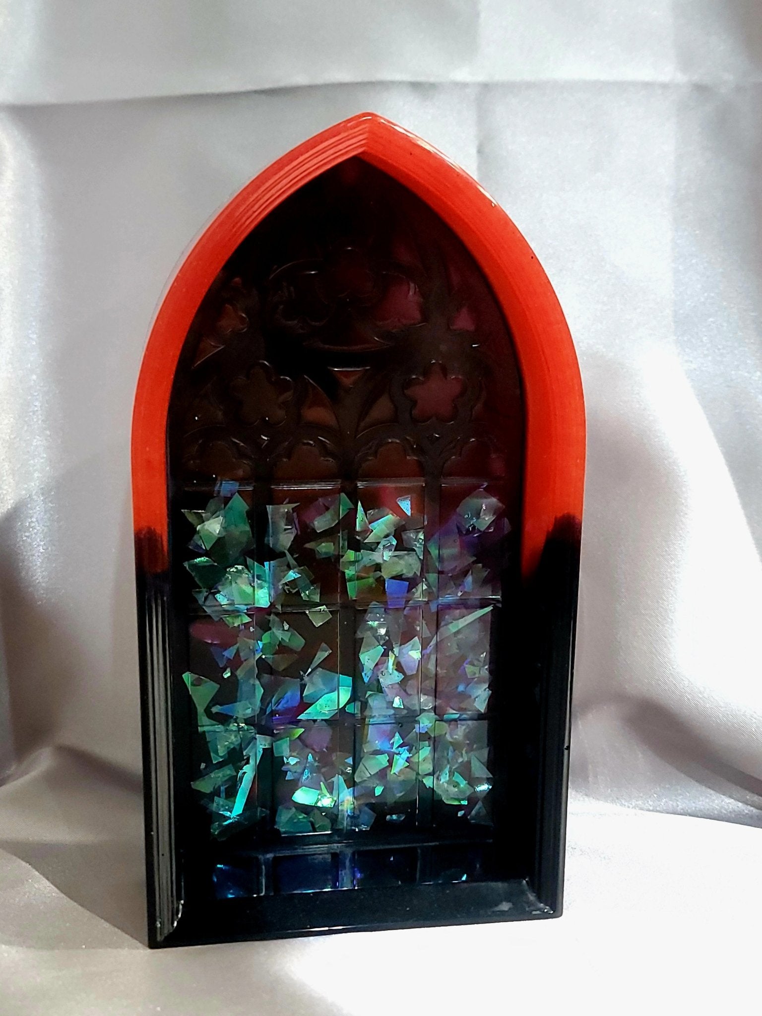 Handmade Black & Red Cathedral Arch Trinket Dish Home Decor - Gothic & Alternative Gift - Haunted