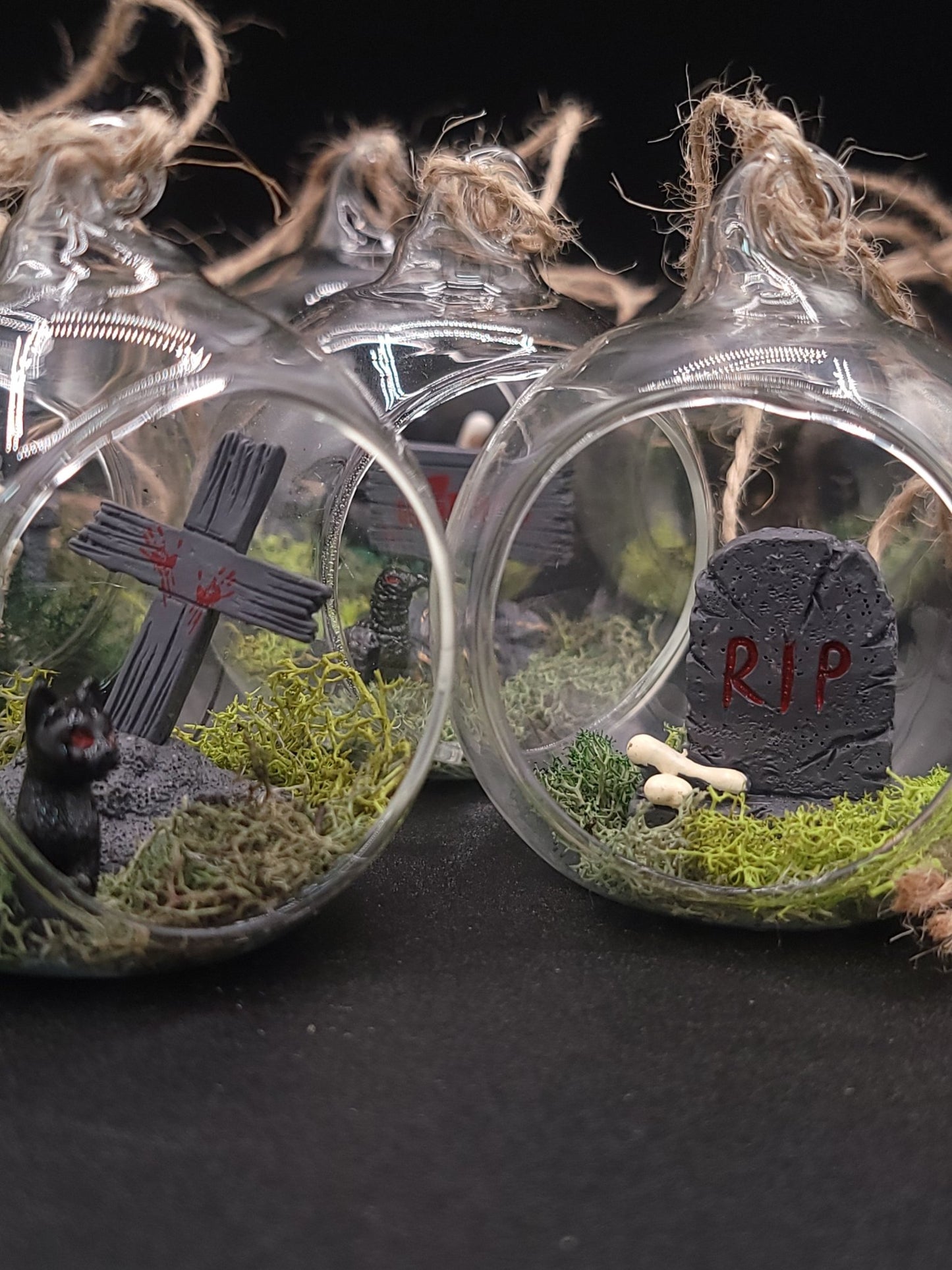 Handmade Creepy Cute Mini Hanging Terrarium Home Decor - Gothic & Alternative Gift - Haunted