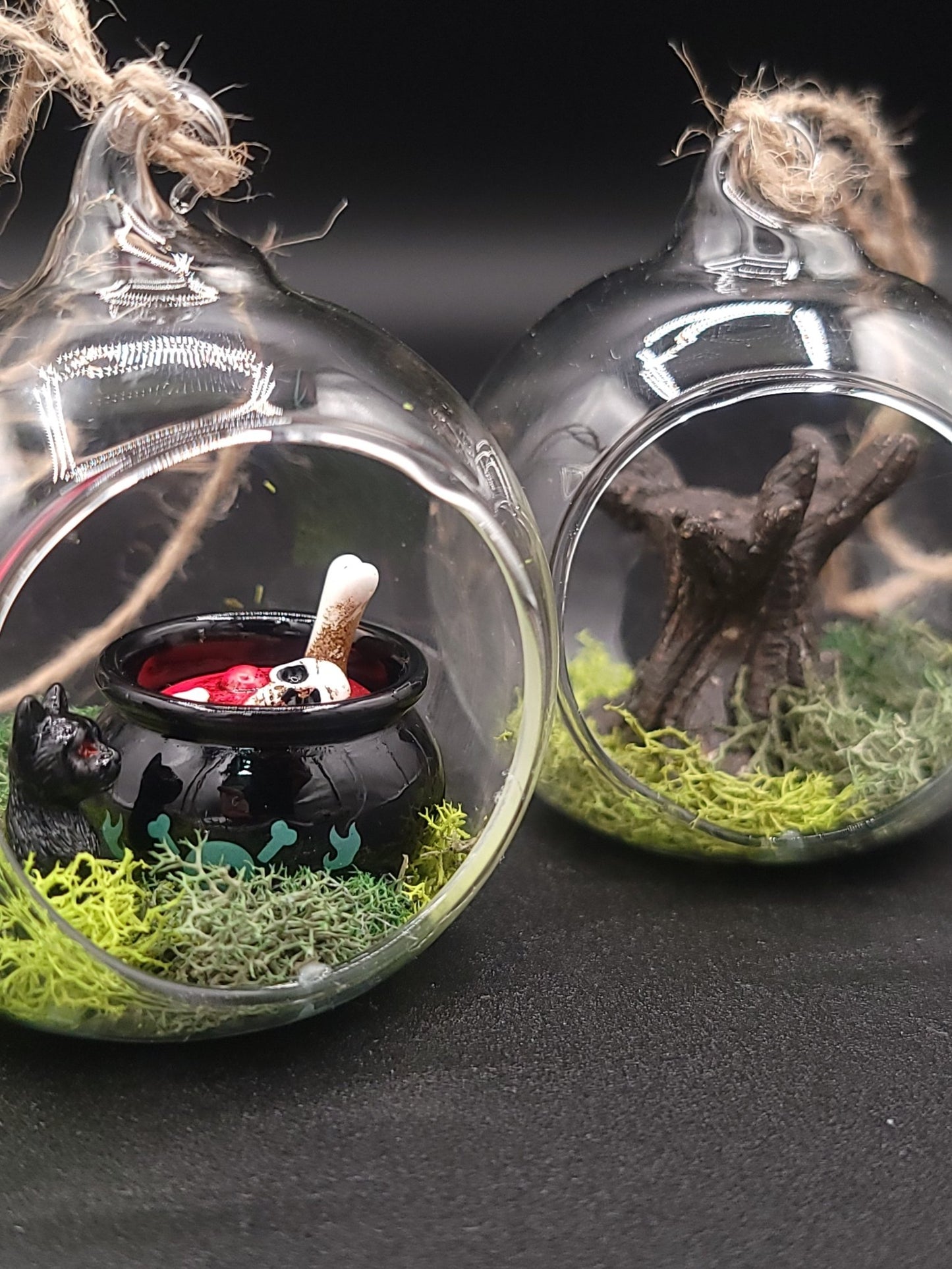Handmade Creepy Cute Mini Hanging Terrarium Home Decor - Gothic & Alternative Gift - Haunted