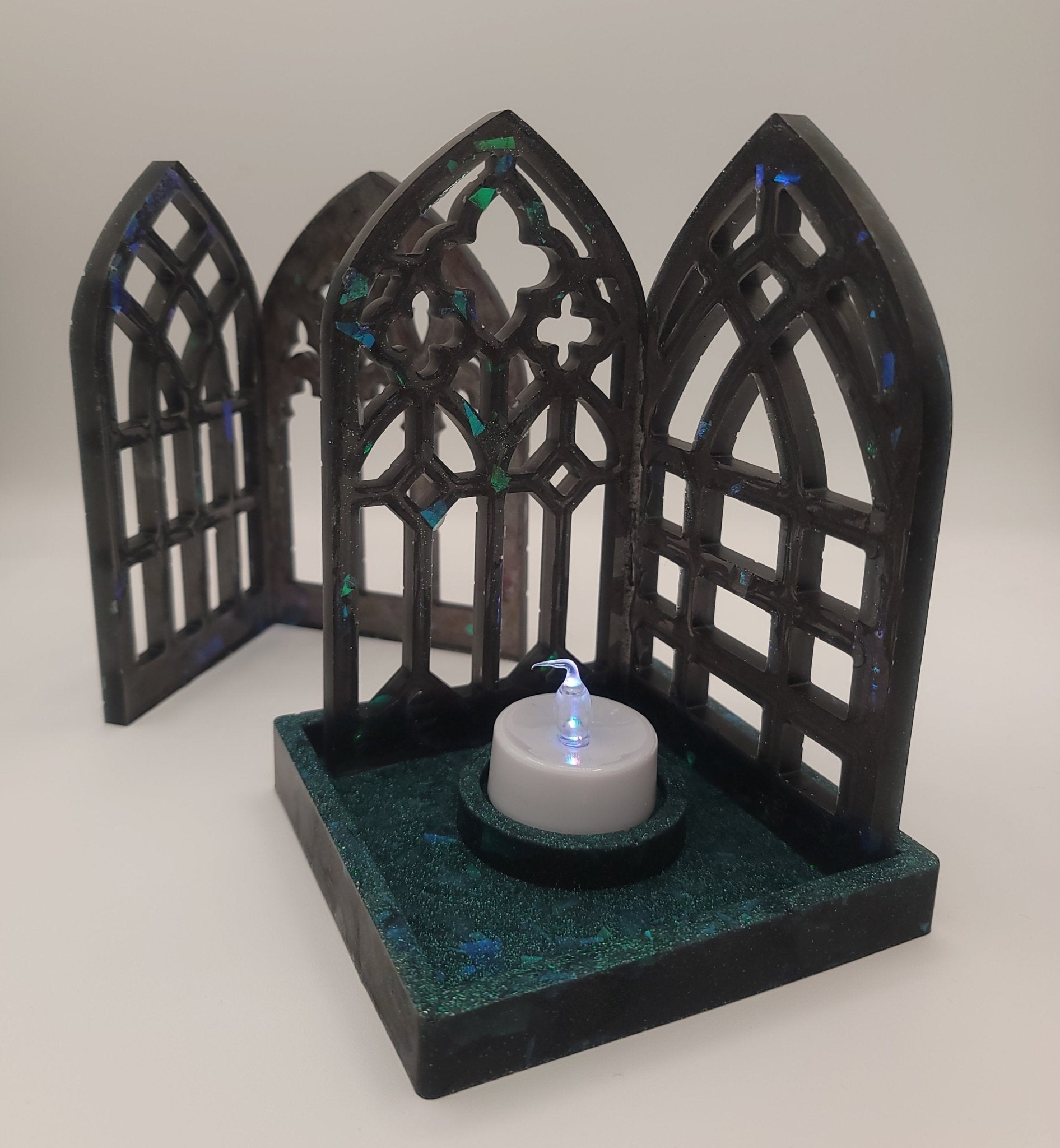 Handmade Glowing Cathedral Arch Tea Light Candle Holder Candle holders - Gothic & Alternative Gift - Haunted