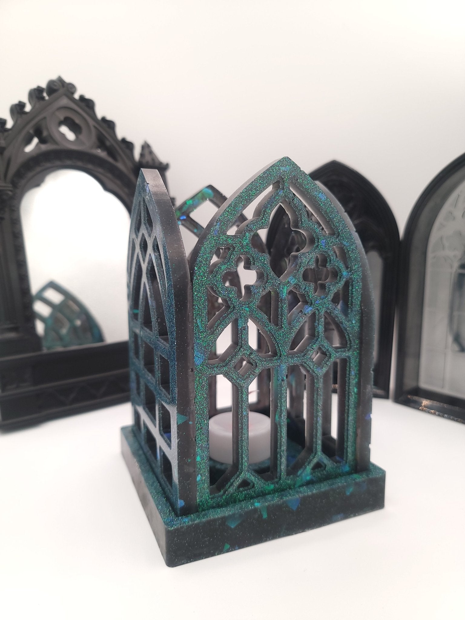 Handmade Glowing Cathedral Arch Tea Light Candle Holder Candle holders - Gothic & Alternative Gift - Haunted