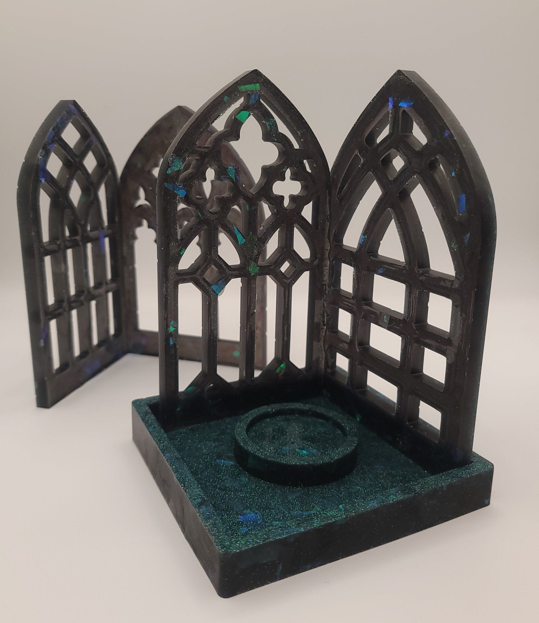 Handmade Glowing Cathedral Arch Tea Light Candle Holder Candle holders - Gothic & Alternative Gift - Haunted