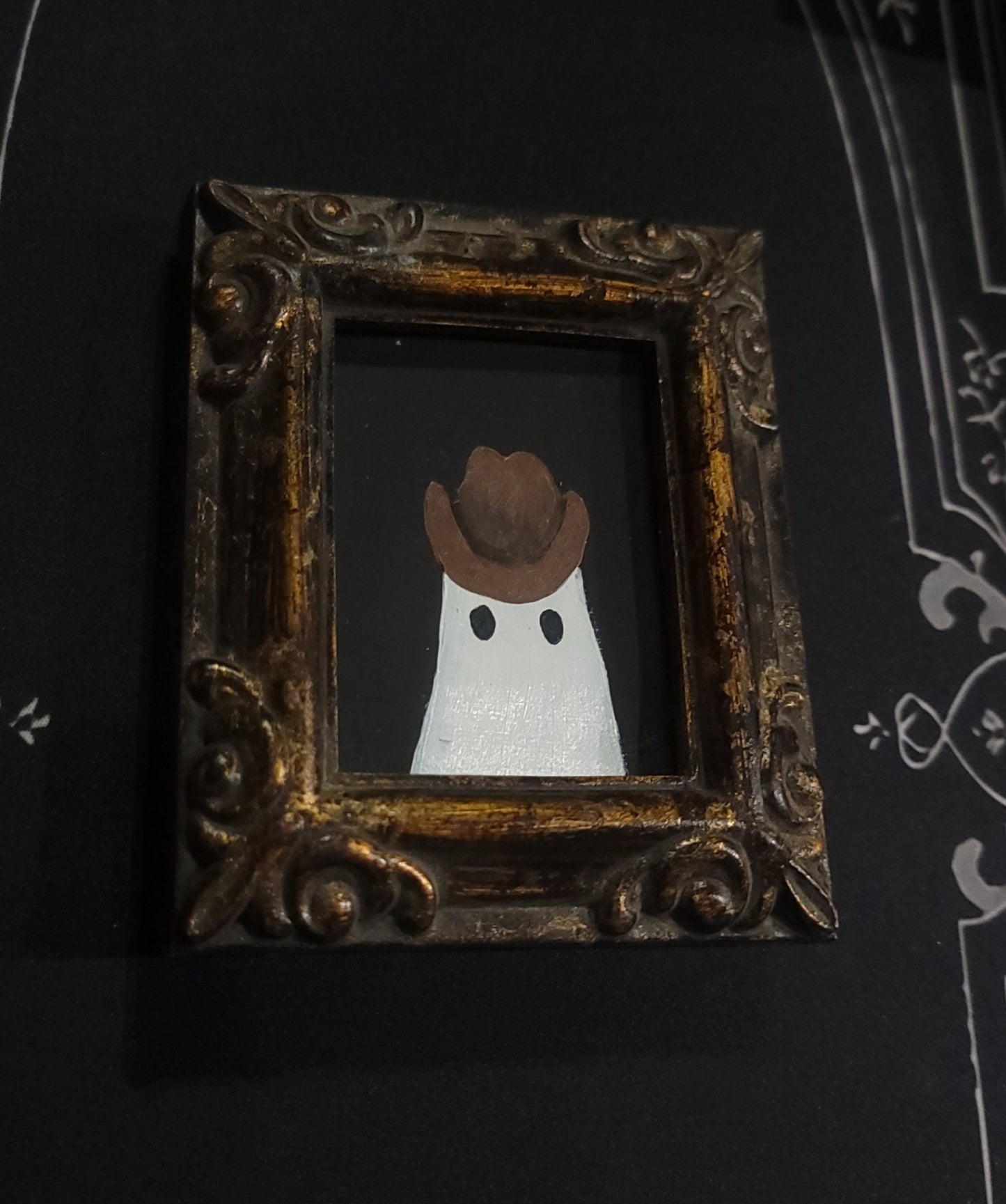 Handmade Mini Ghost paintings by HKR Original Artwork - Gothic & Alternative Gift - Haunted