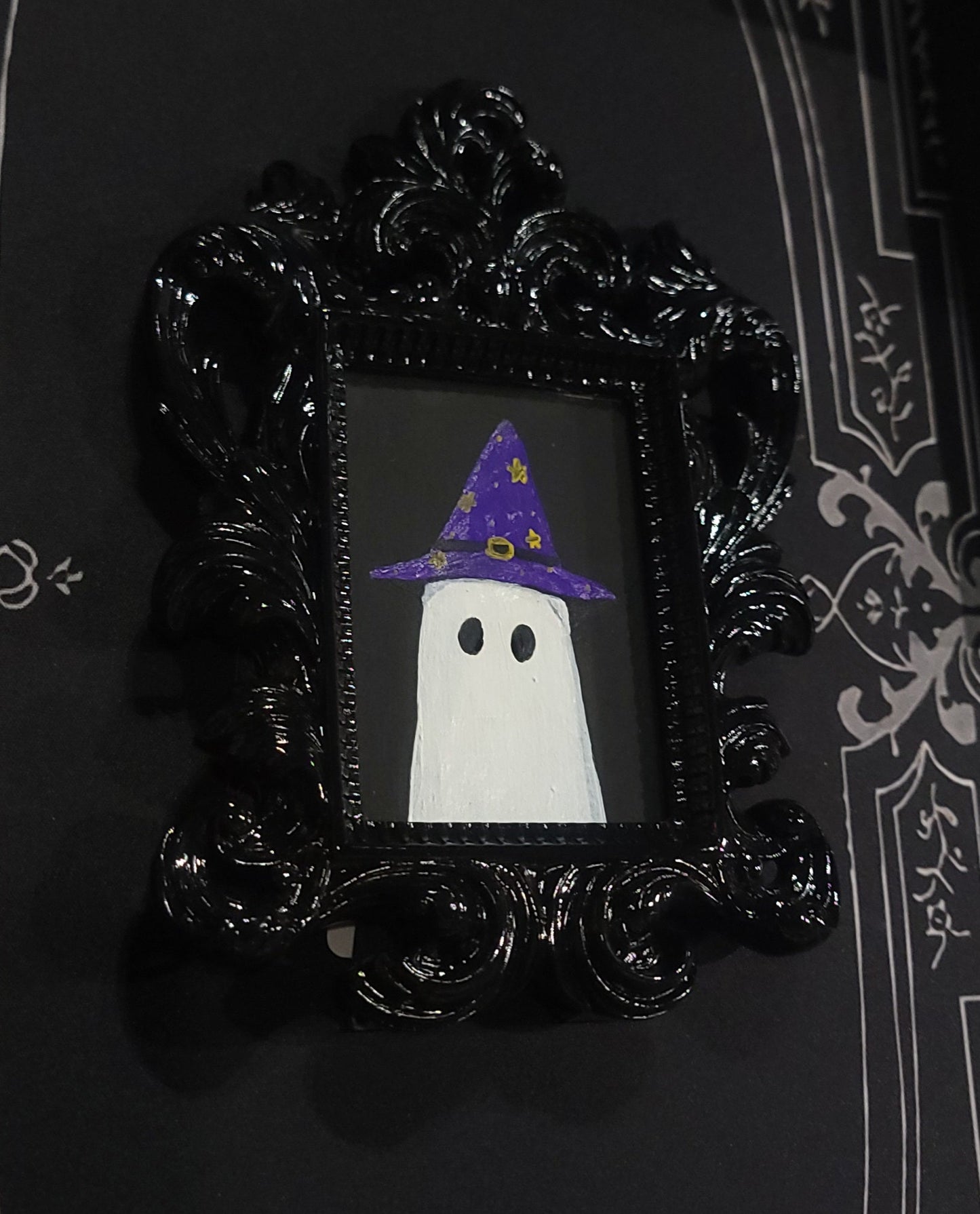Handmade Mini Ghost paintings by HKR Original Artwork - Gothic & Alternative Gift - Haunted