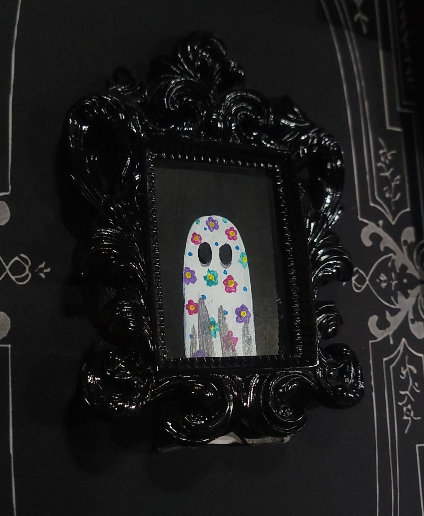 Handmade Mini Ghost paintings by HKR Original Artwork - Gothic & Alternative Gift - Haunted