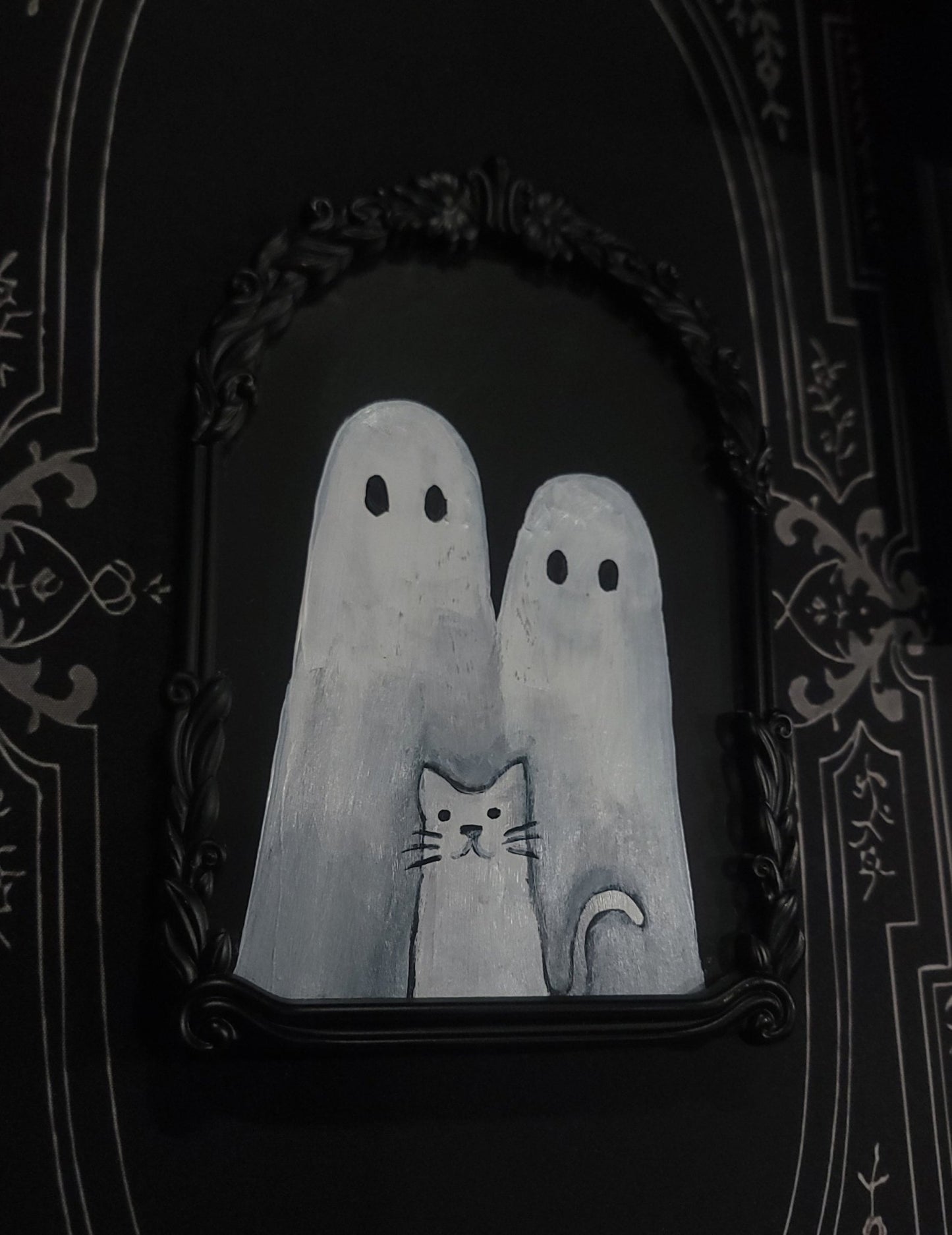 Handmade Mini Ghost paintings by HKR Original Artwork - Gothic & Alternative Gift - Haunted