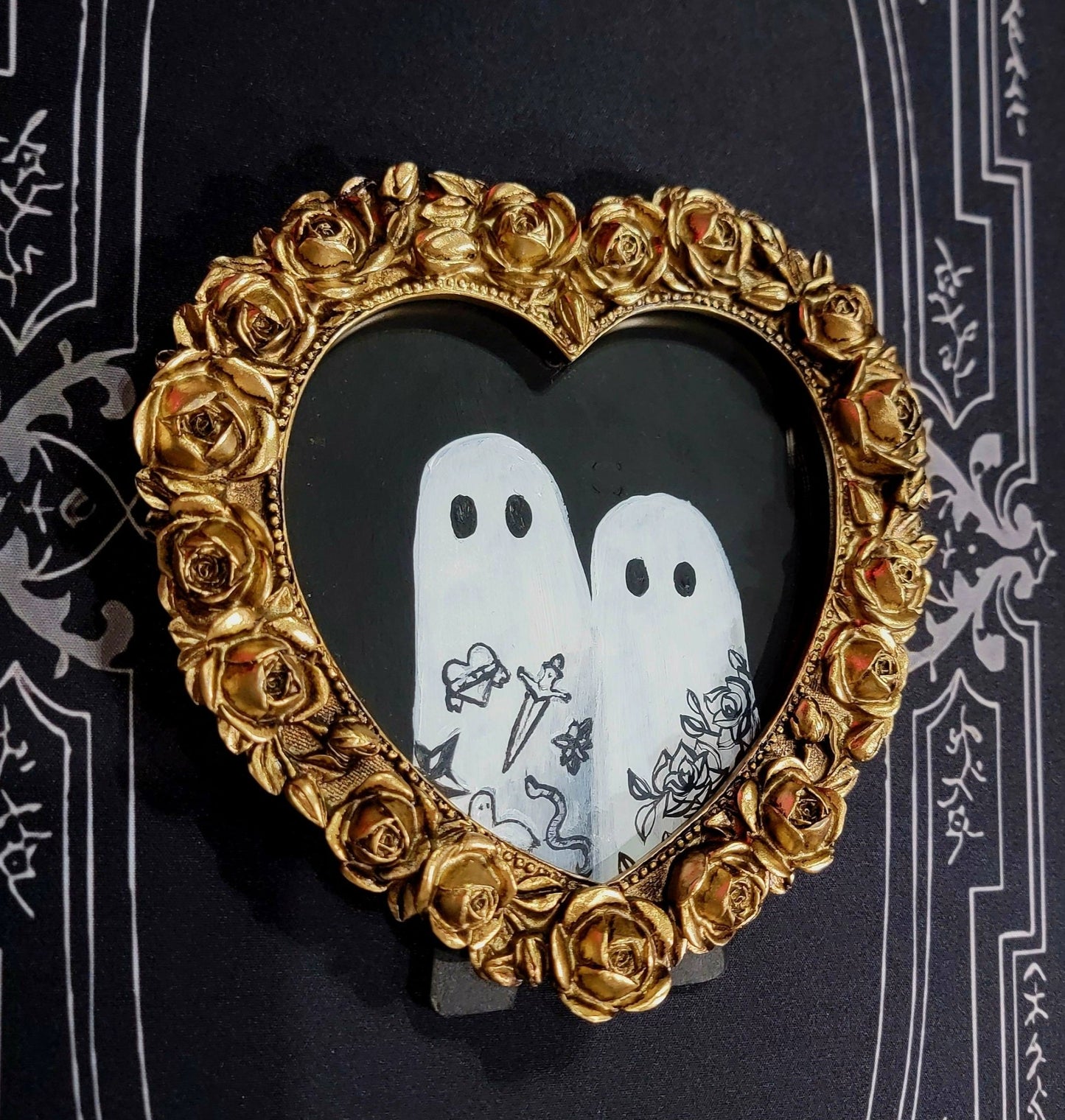 Handmade Mini Ghost paintings by HKR Original Artwork - Gothic & Alternative Gift - Haunted