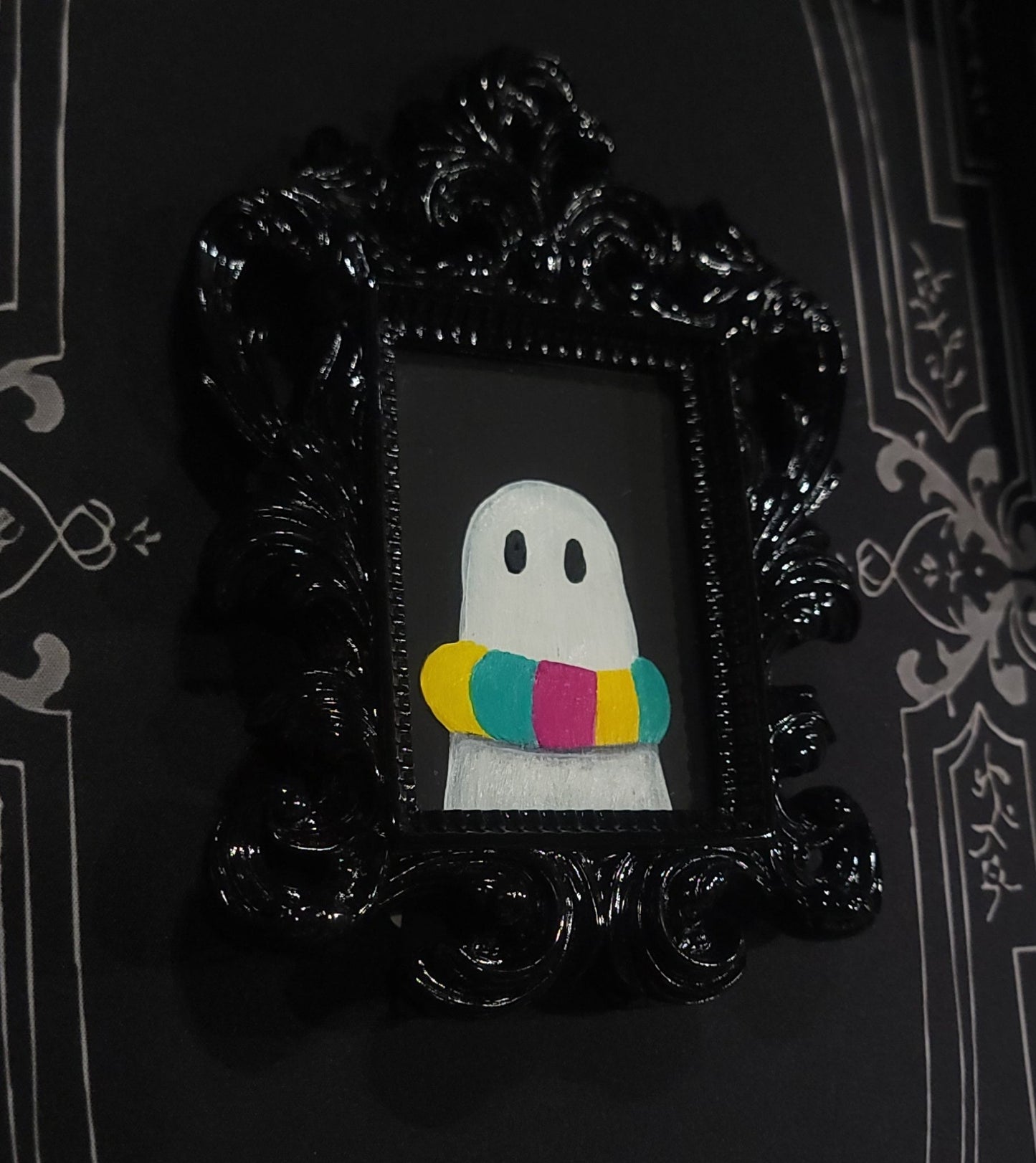 Handmade Mini Ghost paintings by HKR Original Artwork - Gothic & Alternative Gift - Haunted