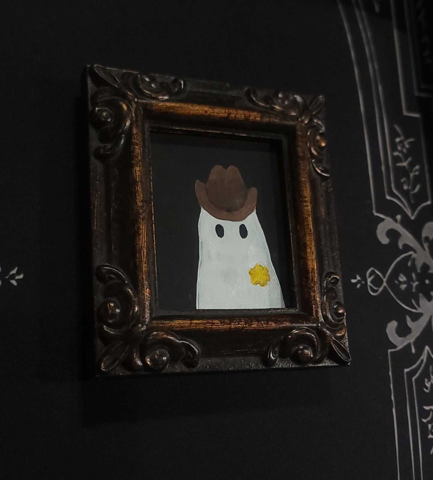 Handmade Mini Ghost paintings by HKR Original Artwork - Gothic & Alternative Gift - Haunted