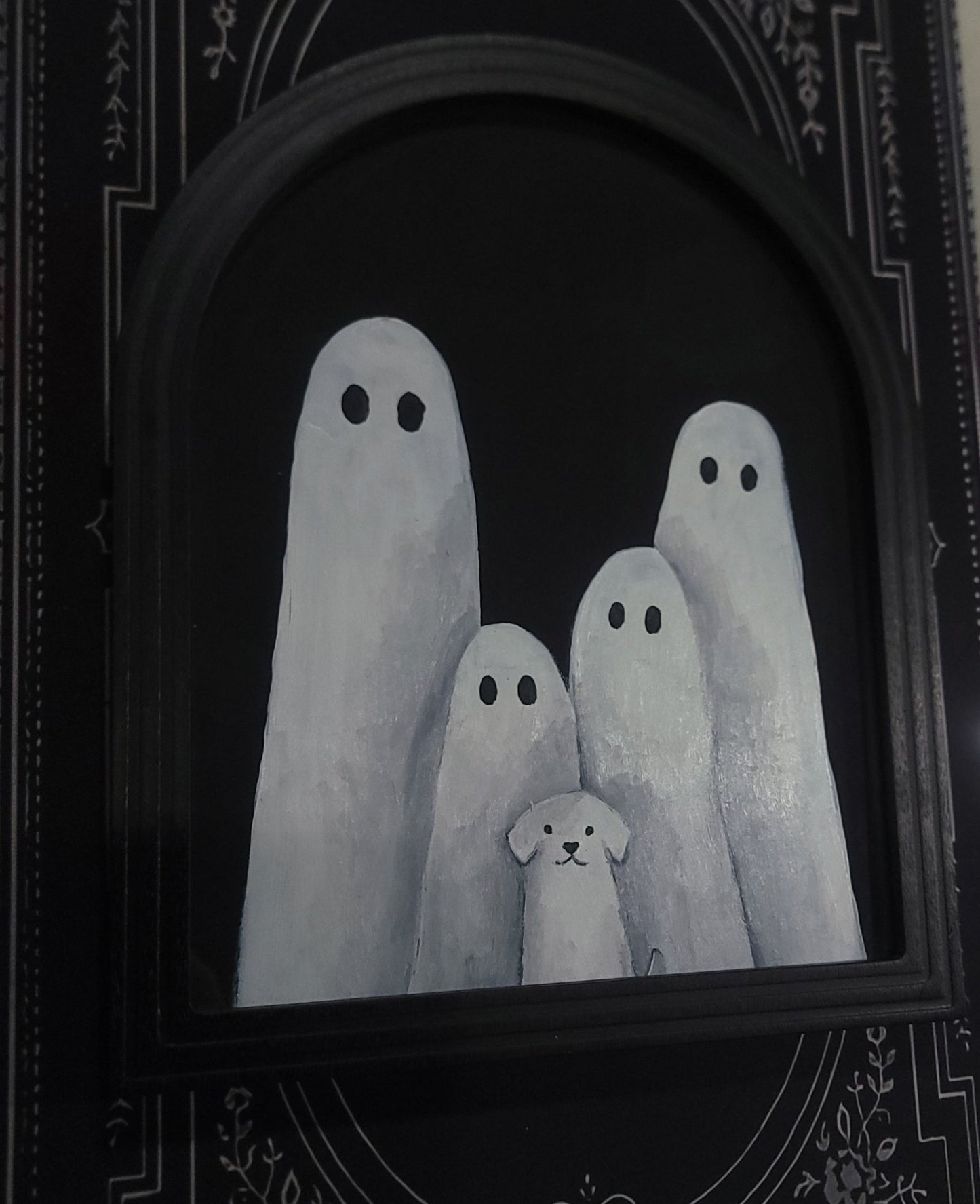 Handmade Mini Ghost paintings by HKR Original Artwork - Gothic & Alternative Gift - Haunted