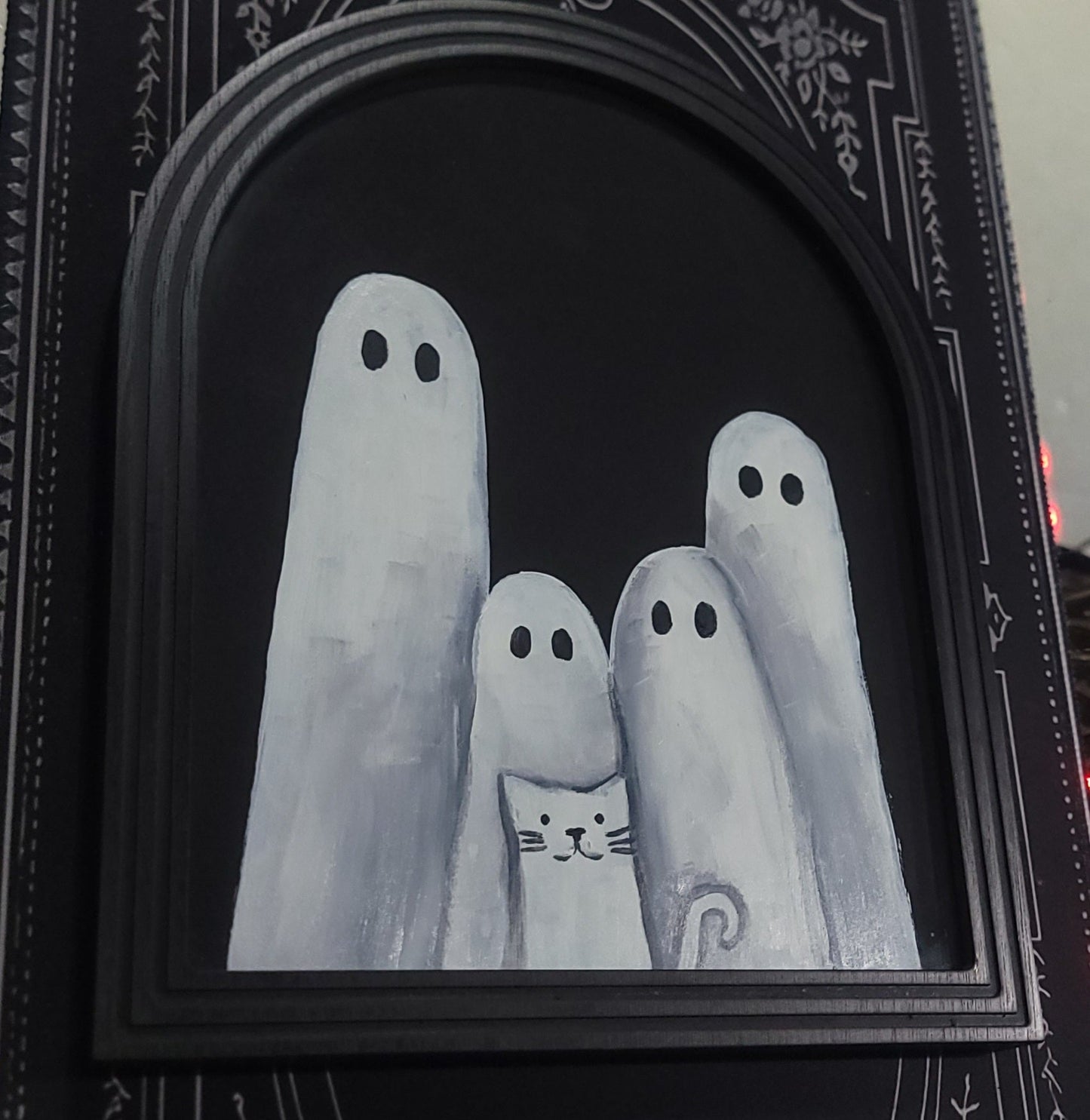 Handmade Mini Ghost paintings by HKR Original Artwork - Gothic & Alternative Gift - Haunted